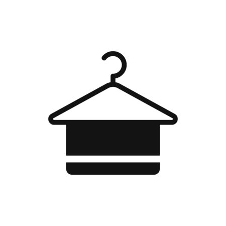 Hanger with towel icon vector. Clothes hanger signのイラスト素材