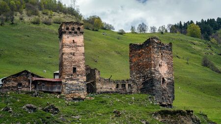 The old tower on the hill Georgia Svaneti