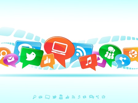 Social Network background of the icons vectorのイラスト素材