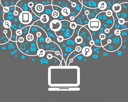 Social Network background of the icons vectorのイラスト素材