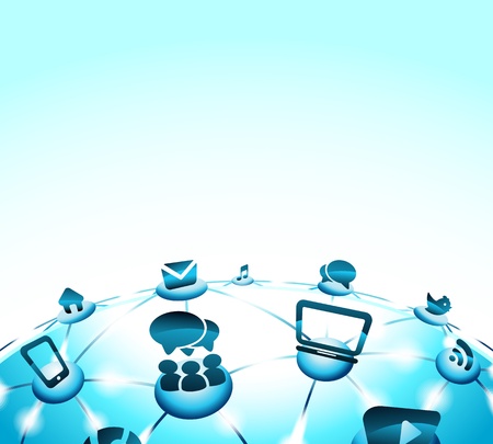 Social Network background of the icons vectorのイラスト素材