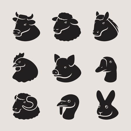 Farm animals set  Vector のイラスト素材