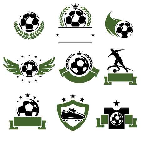 Football and soccer labels and icons set  Vectorのイラスト素材
