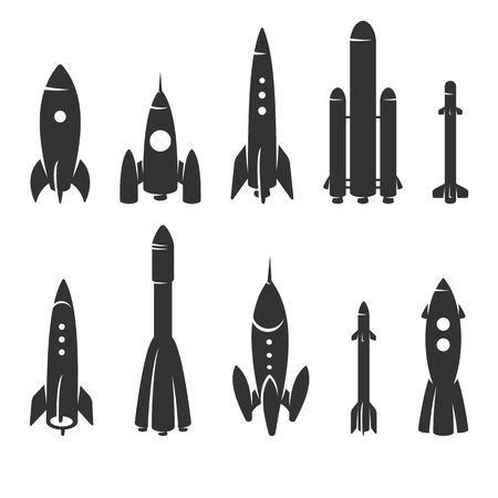 Rockets collection set. Vectorのイラスト素材
