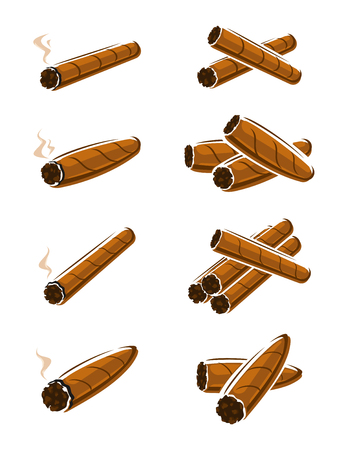 Cigars set. Vector collection illustrationのイラスト素材