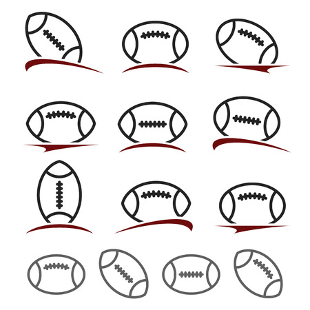Football ball labels and icons set. Vector illustrationのイラスト素材