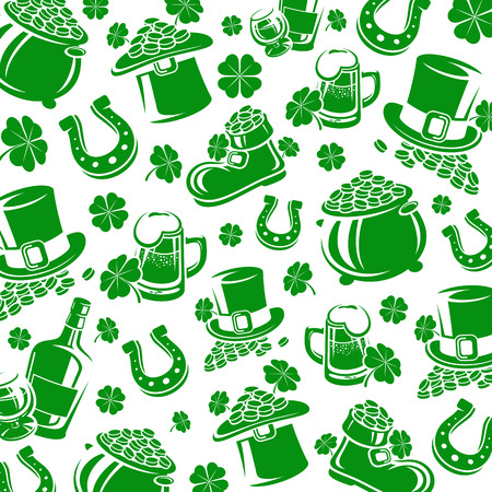 Irish background and leaf clover. Vectorのイラスト素材