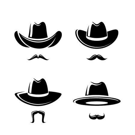 Cowboy hat set. Vector illustrationのイラスト素材