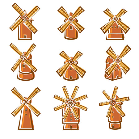 Mill set. Vector illustration nature breadのイラスト素材