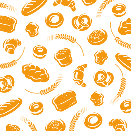 Bread background. Vector illustration symbol foodのイラスト素材