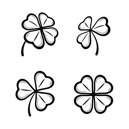 Leaf clover set. Collection icon clover. Vectorのイラスト素材