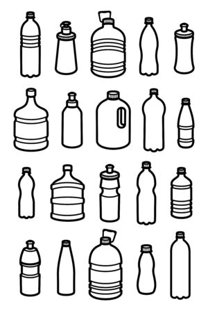 Bottles water set. Collection icon bottles water. Vectorのイラスト素材