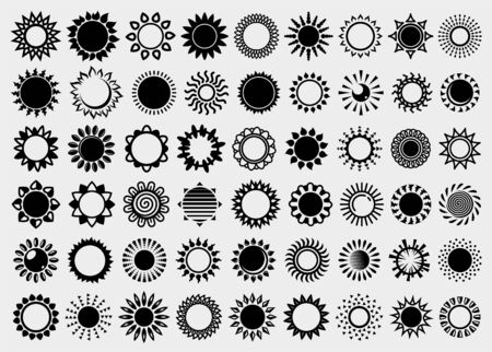 Sun set. Collection icon sun. Vectorのイラスト素材