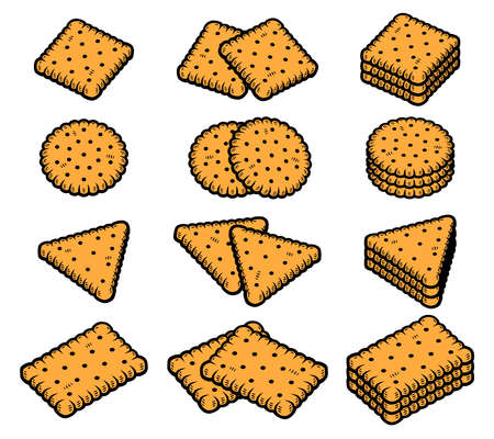 Cookies set. Collection icon cookies. Vectorのイラスト素材