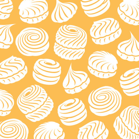 Marshmallow pattern background set. Collection icon marshmallow. vector illustrationのイラスト素材