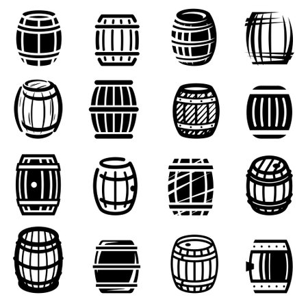 Barrel collection set. Collection icon barrels. vector illustrationのイラスト素材