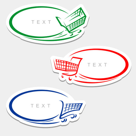 shopping cart set. Isolated shopping cart icons. vector illustrationのイラスト素材