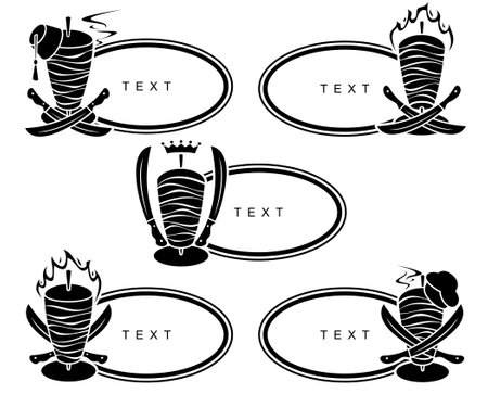 Kebab set. Collection icon kebabs. vector illustrationのイラスト素材