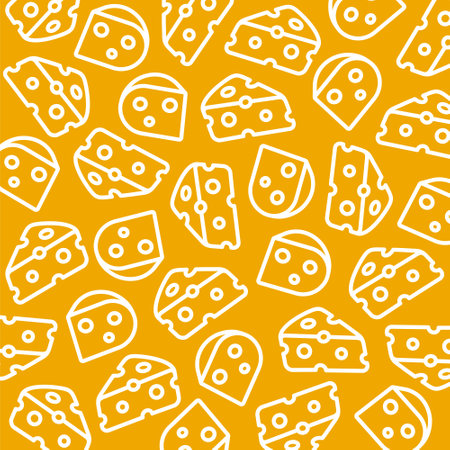 Cheese pattern background set. Collection icon cheese. vector illustrationのイラスト素材