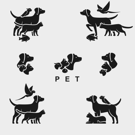 pet set. Collection icon pets. vector illustrationのイラスト素材