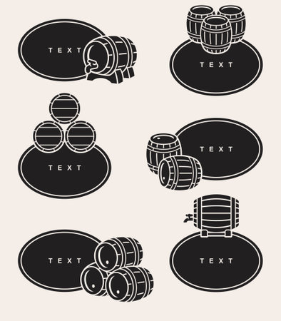 Barrels collection set. Collection icon barrels. Vectorのイラスト素材