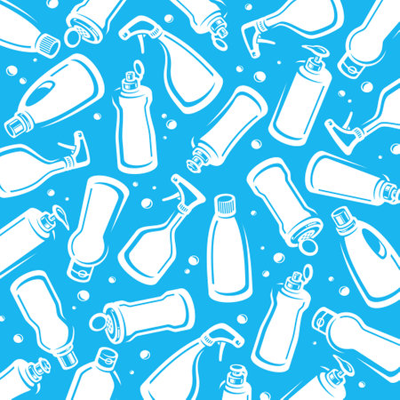 Bottles detergent pattern, background set. Collection icon bottles detergent. Vectorのイラスト素材