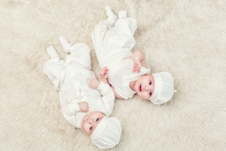 two beautiful similar girlsの写真素材