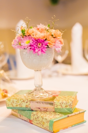 Bouquet on booksの写真素材