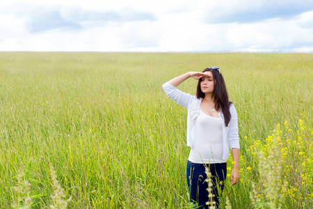 girl looking forwardの写真素材