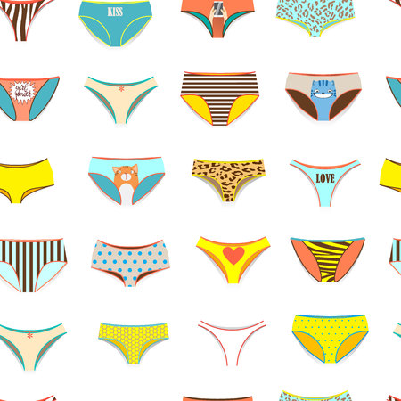 Funny female panties pattern of different kindsのイラスト素材
