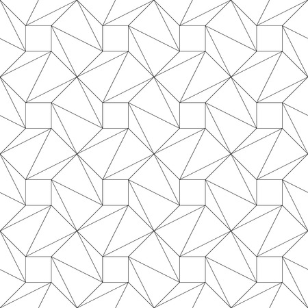 Monochrome geometric thin line seamless pattern. Black and white background. Vector illustrationのイラスト素材