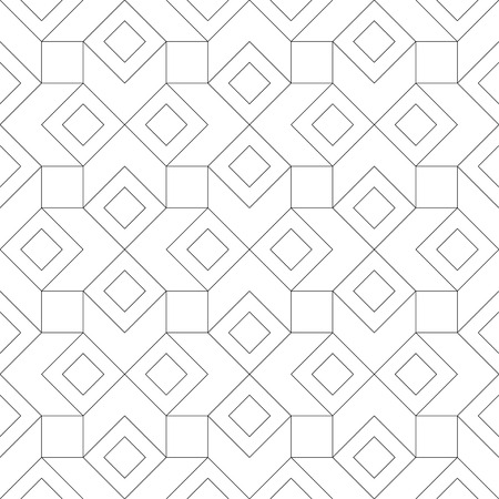 Monochrome geometric thin line seamless pattern. Black and white background. Vector illustrationのイラスト素材