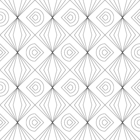 Monochrome geometric thin line seamless pattern. Black and white background. Vector illustrationのイラスト素材
