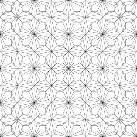 Monochrome geometric thin line seamless pattern. Black and white background. Vector illustrationのイラスト素材