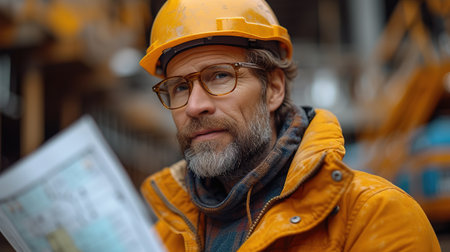 Handsome engineer man and architect working at construction site with calculate spending report inside house. Real Estate Project with Civil Engineerの素材