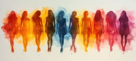 Collage of diverse and inclusive women from around the world, concept of international women's day, world women with diversity and inclusivity, ethnicity and religion tolerance, breaking the biasの素材