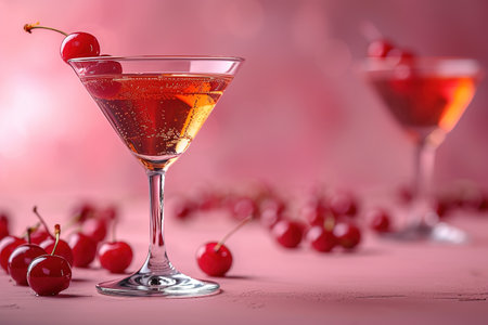 Spring or summer refreshing cold cocktail or mocktail with berries and lemon, raspberry lemonade.の素材