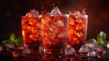 Spring or summer refreshing cold cocktail or mocktail with berries and lemon, raspberry lemonade.の素材