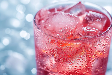 Spring or summer refreshing cold cocktail or mocktail with berries and lemon, raspberry lemonade.の素材