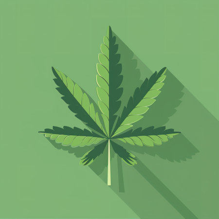 Cannabis (marijuana) leaf or hemp.の素材