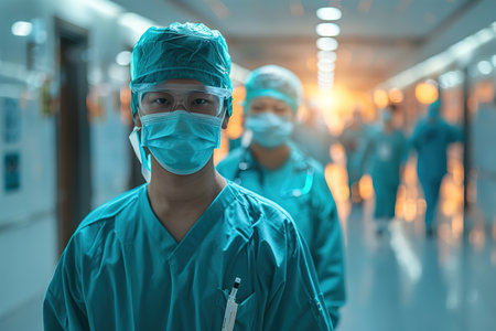 Healthcare, happy doctor and portrait of man in clinic for insurance, wellness and medical service. Cardiologist, hospital and health worker smile with crossed arms for care, consulting and helpの素材