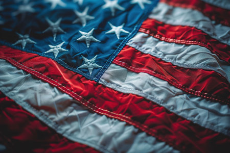 American Flag Wave Close Up for Memorial Day or 4th of July.の素材