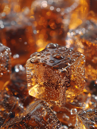 Background of cold cola with ice and bubbles.の素材