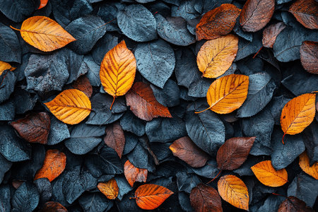 Red and Orange Autumn Leaves Background.の素材