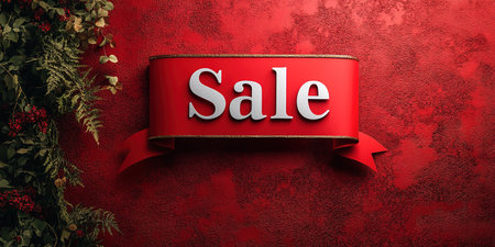 Black Friday Sale or Discount banner. Red clothes tag over red background. Modern minimal design with space for text. Template for promotion, advertising, web, social and fashion ads.の素材