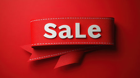 Black Friday Sale or Discount banner. Red clothes tag over red background. Modern minimal design with space for text. Template for promotion, advertising, web, social and fashion ads.の素材