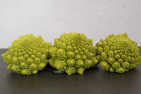 Fresh romanesco broccoli, on a white background.の写真素材