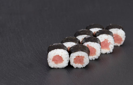 Sushi Rolls Tekka Hosomaki with Rice, TUNCIS.の写真素材