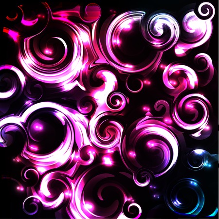 Vector Illustration of  Shiny cosmic curls backgroundのイラスト素材