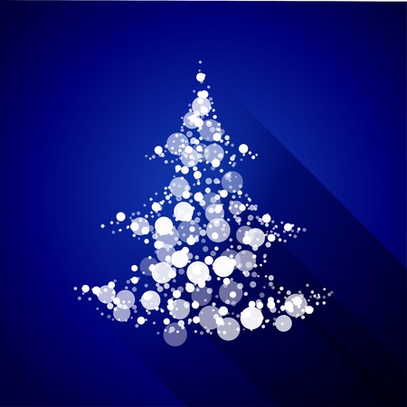 Christmas tree made of light particles. Flat designのイラスト素材